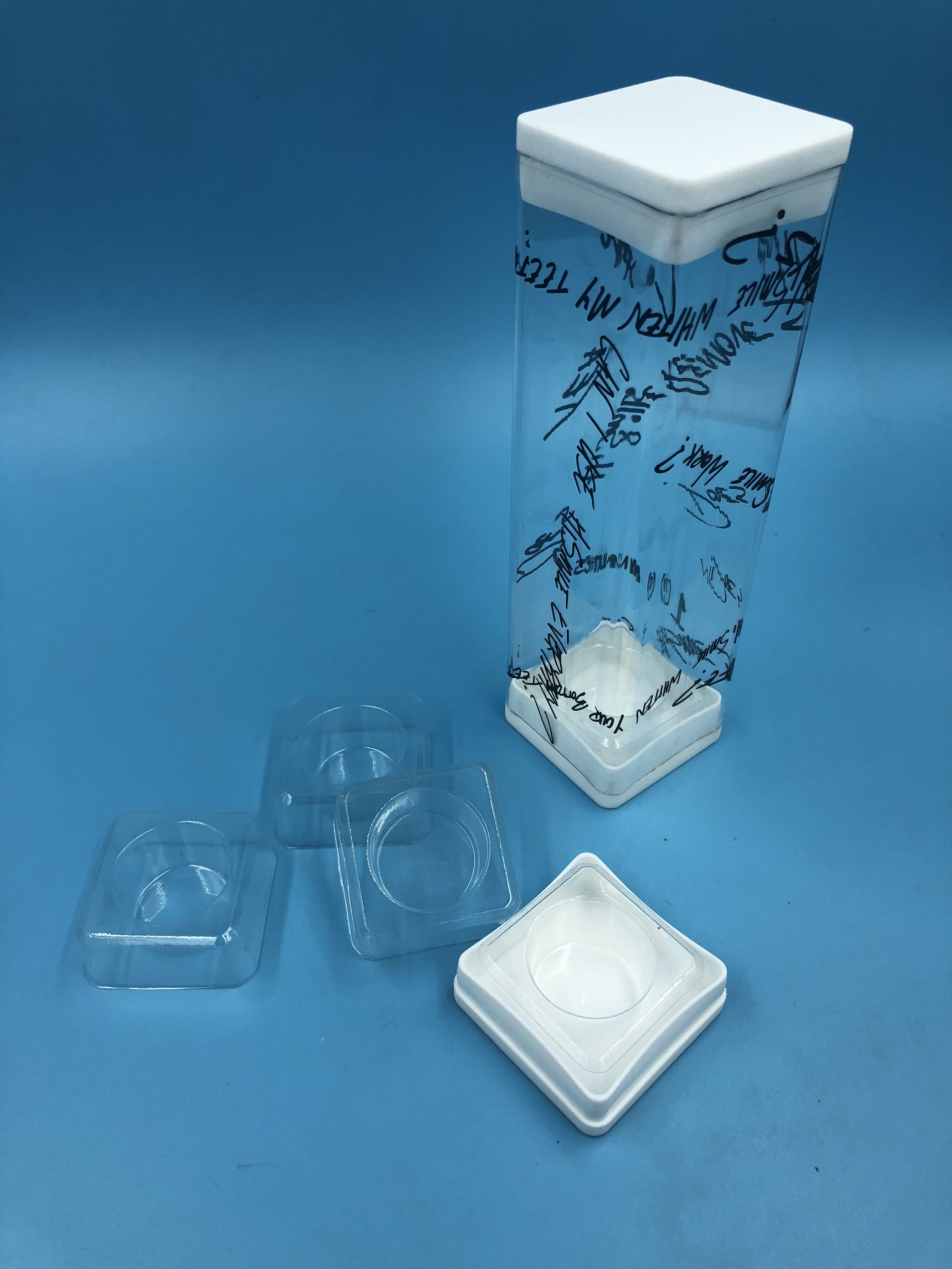clear square packaging tubes,plastic square tubes,packaging square